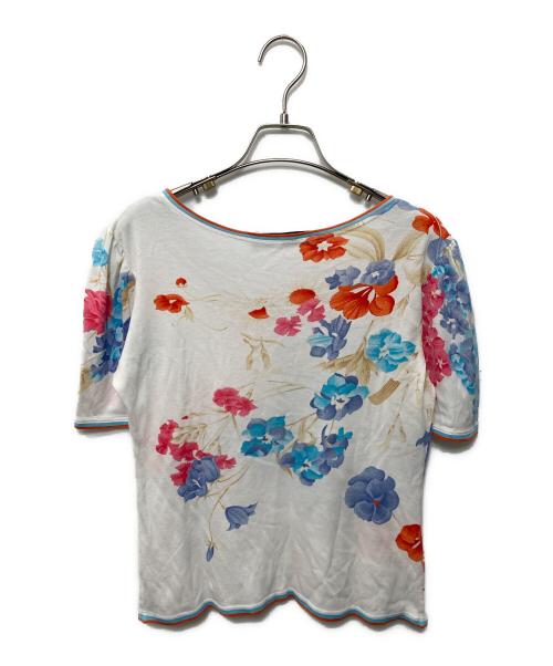 LEONARD FASHION（レオナールファッション）LEONARD FASHION (レオナールファッション) 花柄Tシャツ ホワイト サイズ:Sの古着・服飾アイテム