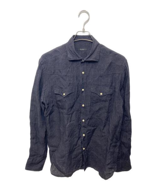 ARCODIO（アルコディオ）ARCODIO (アルコディオ) リネンシャツ パープル サイズ:Mの古着・服飾アイテム
