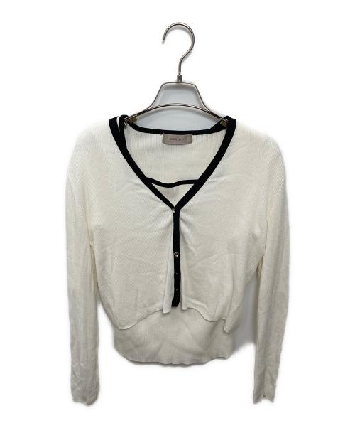 JUSGLITTY（ジャスグリッティー）JUSGLITTY (ジャスグリッティー) アンサンブルカーディガン ホワイト サイズ:2の古着・服飾アイテム