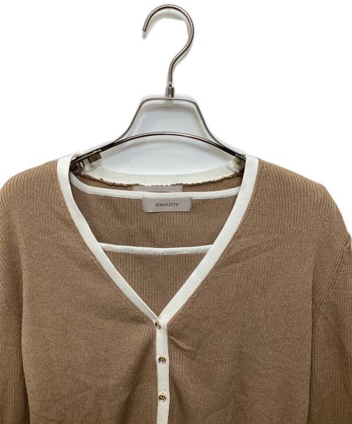 JUSGLITTY（ジャスグリッティー）JUSGLITTY (ジャスグリッティー) アンサンブルカーディガン ブラウン サイズ:2の古着・服飾アイテム