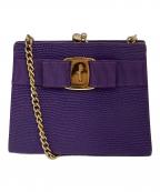 Salvatore Ferragamoサルヴァトーレ フェラガモ）の古着「ヴァラリボンチェーンショルダーバッグ」｜パープル