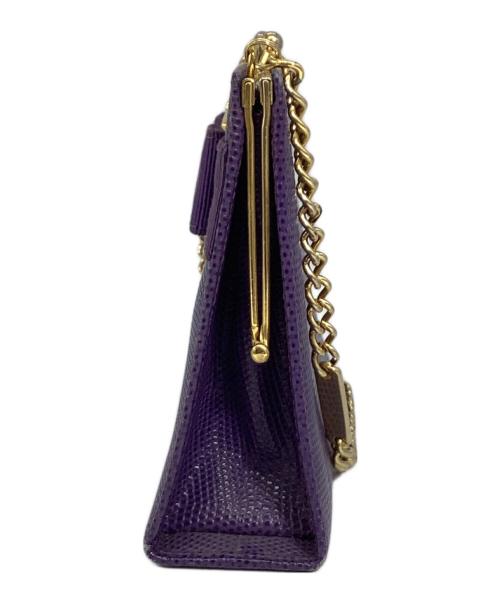 Salvatore Ferragamo（サルヴァトーレ フェラガモ）Salvatore Ferragamo (サルヴァトーレ フェラガモ) ヴァラリボンチェーンショルダーバッグ パープルの古着・服飾アイテム