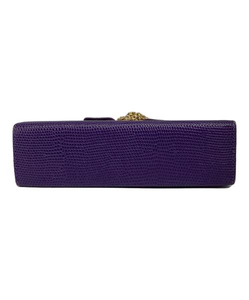 Salvatore Ferragamo（サルヴァトーレ フェラガモ）Salvatore Ferragamo (サルヴァトーレ フェラガモ) ヴァラリボンチェーンショルダーバッグ パープルの古着・服飾アイテム