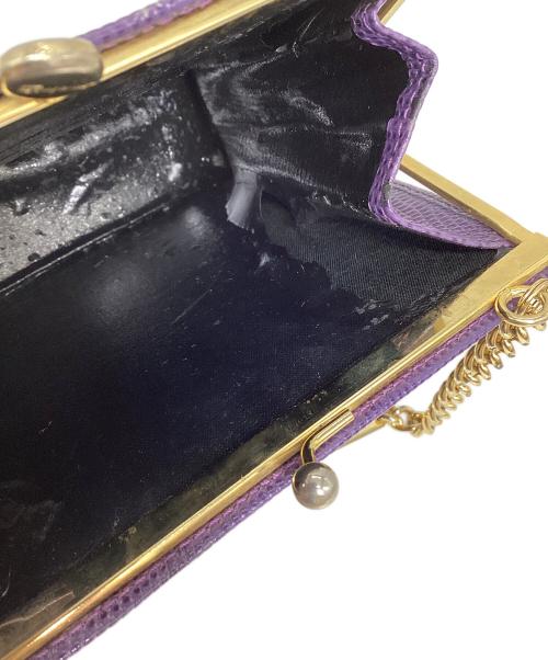Salvatore Ferragamo（サルヴァトーレ フェラガモ）Salvatore Ferragamo (サルヴァトーレ フェラガモ) ヴァラリボンチェーンショルダーバッグ パープルの古着・服飾アイテム