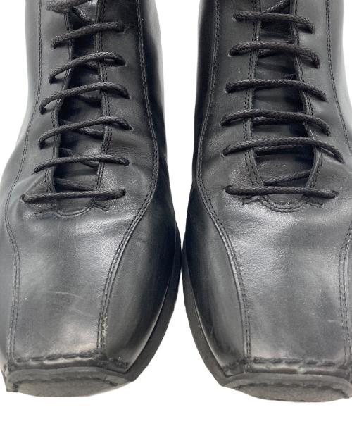 GIORGIO ARMANI（ジョルジオアルマーニ）GIORGIO ARMANI (ジョルジオアルマーニ) レザーハイカットスニーカー ブラック サイズ:表記なしの古着・服飾アイテム