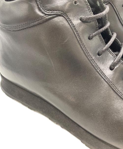 GIORGIO ARMANI（ジョルジオアルマーニ）GIORGIO ARMANI (ジョルジオアルマーニ) レザーハイカットスニーカー ブラック サイズ:表記なしの古着・服飾アイテム