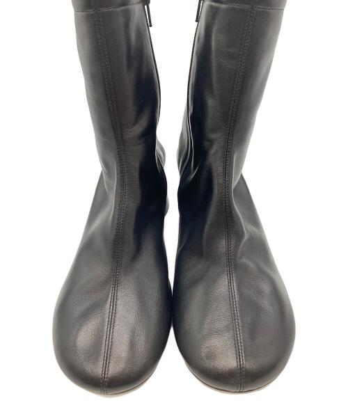 BALENCIAGA（バレンシアガ）BALENCIAGA (バレンシアガ) ラウンドトゥ レザーショートブーツ ブラック サイズ:37の古着・服飾アイテム
