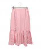 BORDERS at BALCONYボーダーズアットバルコニー）の古着「RESORT TIERED SKIRT」｜ピンク