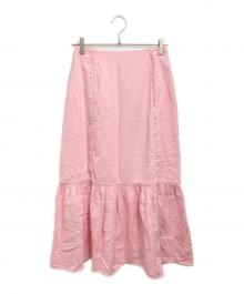BORDERS at BALCONY（ボーダーズアットバルコニー）の古着「RESORT TIERED SKIRT」｜ピンク