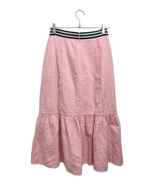 BORDERS at BALCONY（ボーダーズアットバルコニー）BORDERS at BALCONY (ボーダーズアットバルコニー) RESORT TIERED SKIRT ピンク サイズ:36の古着・服飾アイテム