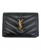 Saint Laurent Parisサンローランパリ）の古着「3つ折り財布 オリガミタイニーウォレット」｜ブラック