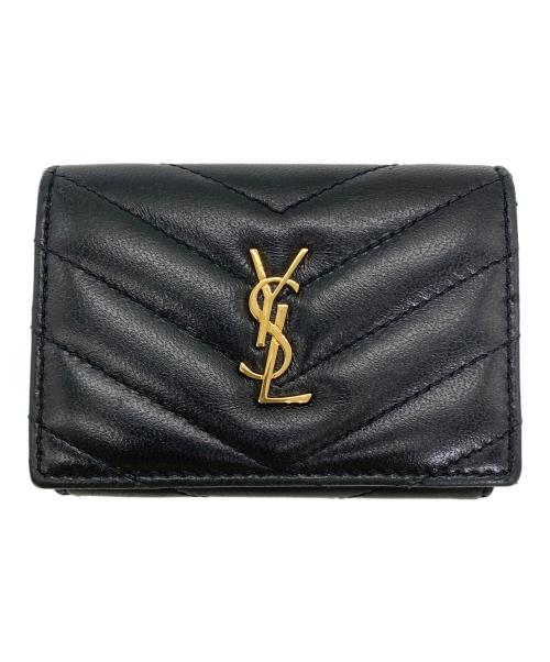 Saint Laurent Paris（サンローランパリ）Saint Laurent Paris (サンローランパリ) 3つ折り財布 オリガミタイニーウォレット ブラックの古着・服飾アイテム
