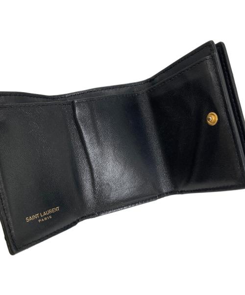 Saint Laurent Paris（サンローランパリ）Saint Laurent Paris (サンローランパリ) 3つ折り財布 オリガミタイニーウォレット ブラックの古着・服飾アイテム