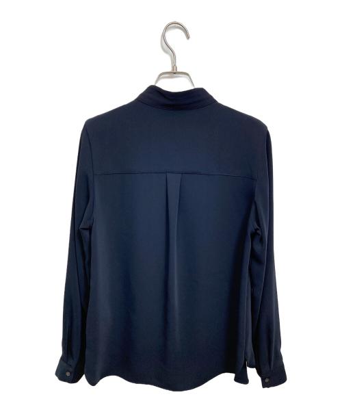 SOEJU（ソージュ）SOEJU (ソージュ) スタンドカラータックブラウス ネイビー サイズ:Mの古着・服飾アイテム