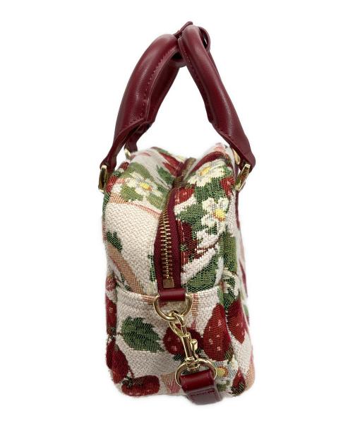 Maison de FLEUR（メゾンドフルール）Maison de FLEUR (メゾンドフルール) いちごゴブラン2Wayボストンバッグ アイボリー×レッドの古着・服飾アイテム