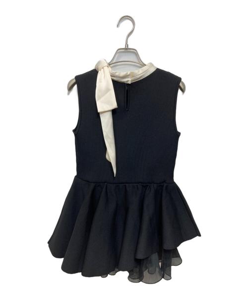 Rirandture（リランドチュール）Rirandture (リランドチュール) リボンネックペプラムニット ブラック サイズ:2の古着・服飾アイテム