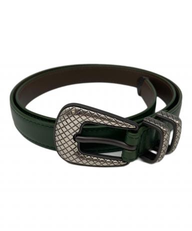 BOTTEGA VENETA グリーン　ベルト　95cm 中古・古着通販】BOTTEGA VENETA (ボッテガベネタ) イントレチャート