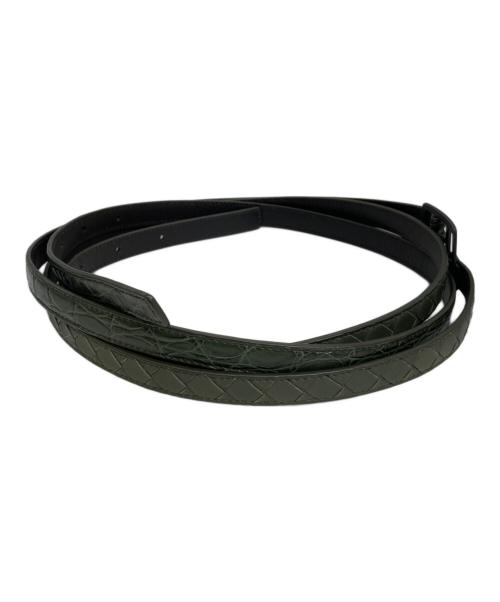 BOTTEGA VENETA（ボッテガベネタ）BOTTEGA VENETA (ボッテガベネタ) イントレチャートベルト グリーン サイズ:95cm 38inの古着・服飾アイテム