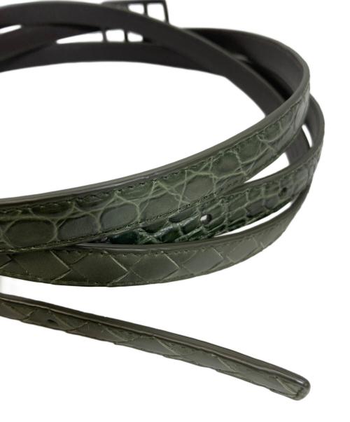 BOTTEGA VENETA（ボッテガベネタ）BOTTEGA VENETA (ボッテガベネタ) イントレチャートベルト グリーン サイズ:95cm 38inの古着・服飾アイテム
