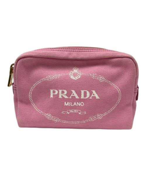 PRADA（プラダ）PRADA (プラダ) カナパ キャンバスポーチ ピンクの古着・服飾アイテム