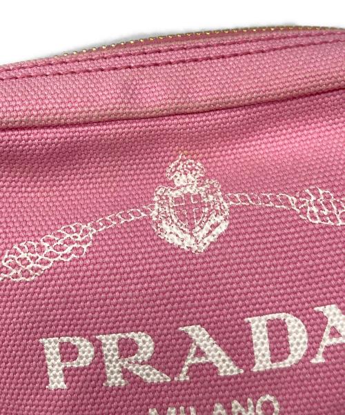 PRADA（プラダ）PRADA (プラダ) カナパ キャンバスポーチ ピンクの古着・服飾アイテム