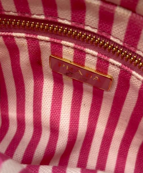 PRADA（プラダ）PRADA (プラダ) カナパ キャンバスポーチ ピンクの古着・服飾アイテム