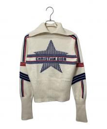Christian Dior（クリスチャン ディオール）の古着「DIOR STARウールカシミヤニット」｜ベージュ
