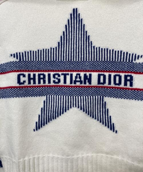 Christian Dior（クリスチャン ディオール）Christian Dior (クリスチャン ディオール) DIOR STARウールカシミヤニット ベージュ サイズ:36の古着・服飾アイテム