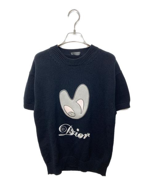 DIOR HOMME（ディオール オム）DIOR HOMME (ディオール オム) KENNY SCHARF (ケニー・シャーフ) 半袖ニット ブラック サイズ:Sの古着・服飾アイテム