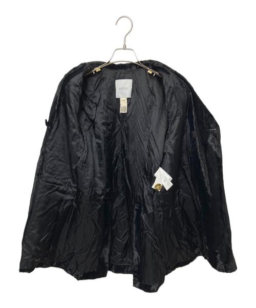 patou（パトゥ）patou (パトゥ) ロングライン ダブルブレスト フェイクポニースキン ジャケット ブラック サイズ:38の古着・服飾アイテム