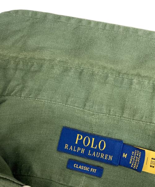 POLO RALPH LAUREN（ポロ・ラルフローレン）POLO RALPH LAUREN (ポロ・ラルフローレン) リネンシャツ グリーン サイズ:Mの古着・服飾アイテム