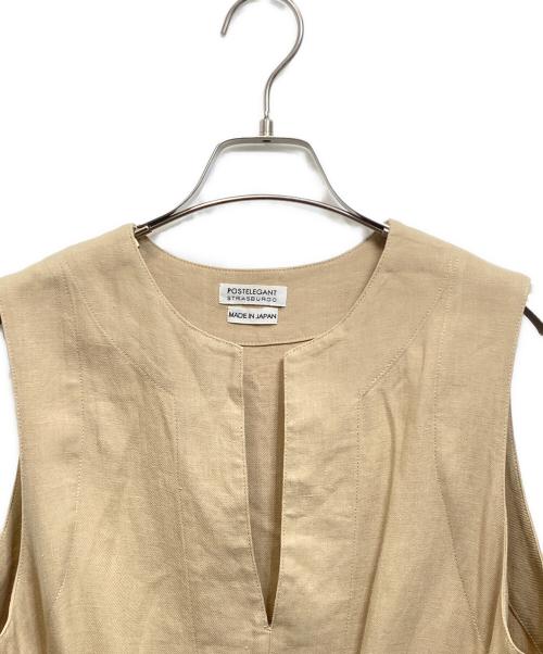 POSTELEGANT（ポステレガント）POSTELEGANT (ポステレガント) リネンワンピース ベージュ サイズ:38 Mの古着・服飾アイテム