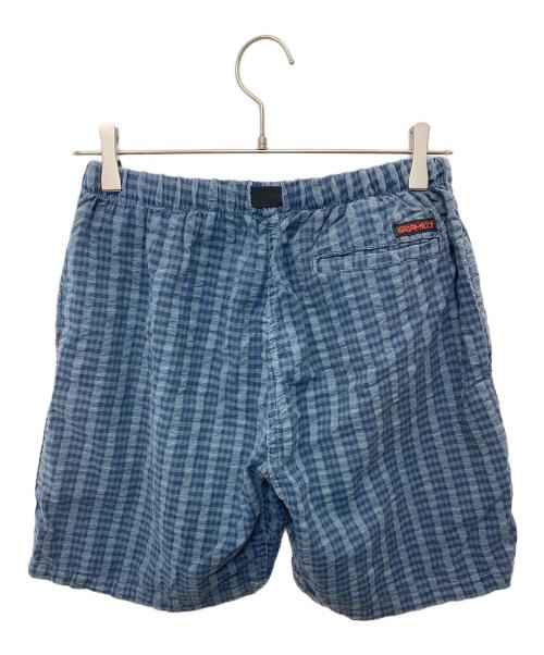 GRAMICCI（グラミチ）GRAMICCI (グラミチ) シアサッカーチェックハーフパンツ ネイビー サイズ:Sの古着・服飾アイテム