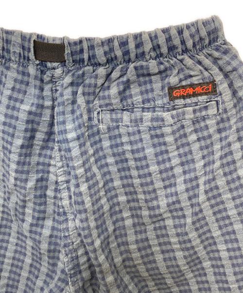 GRAMICCI（グラミチ）GRAMICCI (グラミチ) シアサッカーチェックハーフパンツ ネイビー サイズ:Sの古着・服飾アイテム