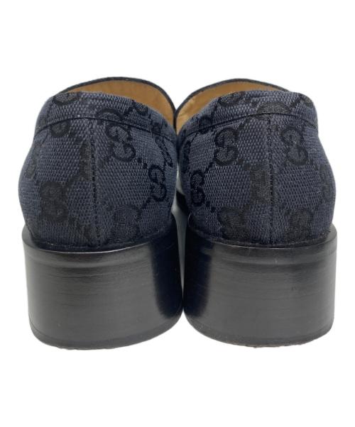 GUCCI（グッチ）GUCCI (グッチ) GGキャンバスローファー ブラック サイズ:37Cの古着・服飾アイテム