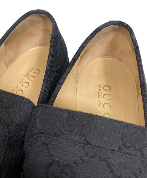 GUCCI（グッチ）GUCCI (グッチ) GGキャンバスローファー ブラック サイズ:37Cの古着・服飾アイテム