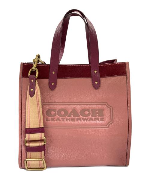 COACH（コーチ）COACH (コーチ) 2WAYバッグ  Field Tote ピンクの古着・服飾アイテム