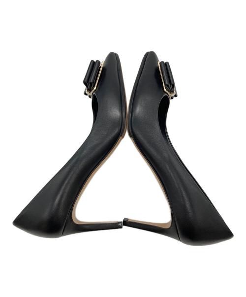 Salvatore Ferragamo（サルヴァトーレ フェラガモ）Salvatore Ferragamo (サルヴァトーレ フェラガモ) ZERI70 ダブルボウ ヒールパンプス ブラック サイズ:6 1/2 Dの古着・服飾アイテム