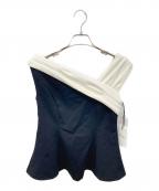 HER LIP TOハーリップトゥ）の古着「Asymmetric Two-Tone Peplum Top」｜ブラック