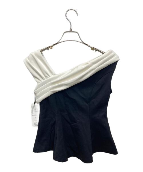 HER LIP TO（ハーリップトゥ）HER LIP TO (ハーリップトゥ) Asymmetric Two-Tone Peplum Top ブラック サイズ:Sの古着・服飾アイテム