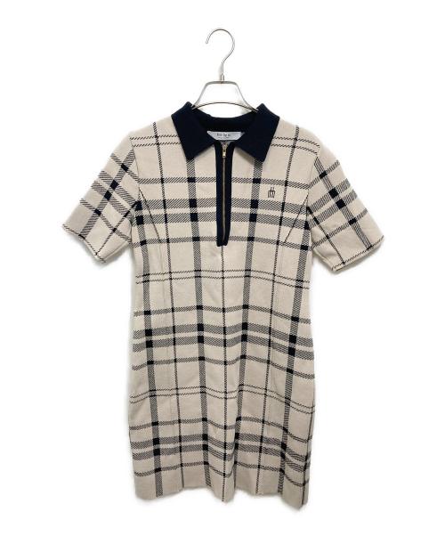 HER LIP TO（ハーリップトゥ）HER LIP TO (ハーリップトゥ) Trois Logo Knit Mini Dress ベージュ サイズ:Mの古着・服飾アイテム
