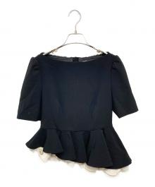 HER LIP TO（ハーリップトゥ）の古着「Vol.2 Pleated Ruffle Peplum Top」｜ブラック