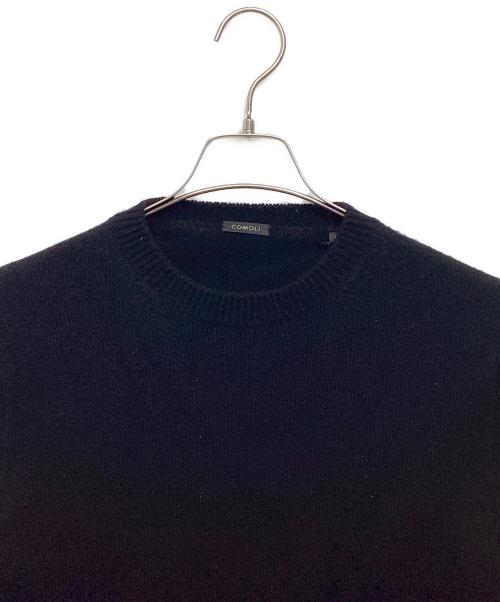 COMOLI（コモリ）COMOLI (コモリ) ラムズウール クルーネックニット ブラック サイズ:1の古着・服飾アイテム