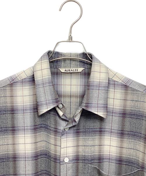 AURALEE（オーラリー）AURALEE (オーラリー) SUPER LIGHT WOOL CHECK SHIRT アイボリー サイズ:3の古着・服飾アイテム