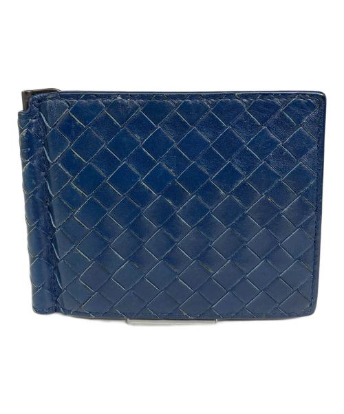 BOTTEGA VENETA（ボッテガベネタ）BOTTEGA VENETA (ボッテガベネタ) 2つ折り財布 ネイビーの古着・服飾アイテム