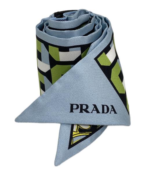 PRADA（プラダ）PRADA (プラダ) シルクスカーフ スカイブルーの古着・服飾アイテム