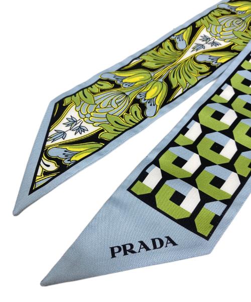 PRADA（プラダ）PRADA (プラダ) シルクスカーフ スカイブルーの古着・服飾アイテム