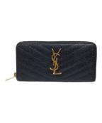 Saint Laurent Parisサンローランパリ）の古着「モノグラム フルジップウォレット」｜ブラック