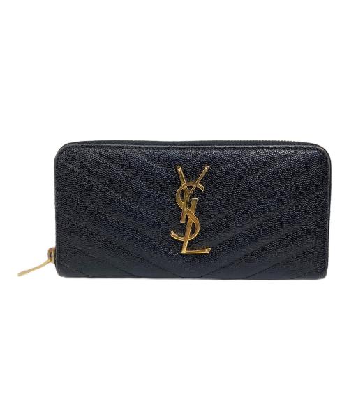 Saint Laurent Paris（サンローランパリ）Saint Laurent Paris (サンローランパリ) モノグラム フルジップウォレット ブラックの古着・服飾アイテム