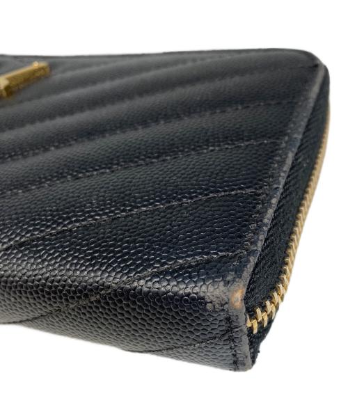 Saint Laurent Paris（サンローランパリ）Saint Laurent Paris (サンローランパリ) モノグラム フルジップウォレット ブラックの古着・服飾アイテム